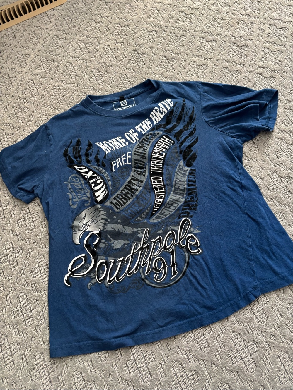 South Pole mens Navy Blue Eagle Graphic Tee